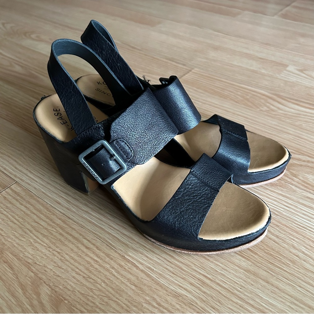 Kork-Ease San Carlos Black Wedge Sandals Women’s 9M